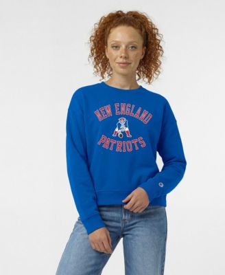 Women's  Royal New England Patriots Heart & Soul Powerblend Sweatshirt