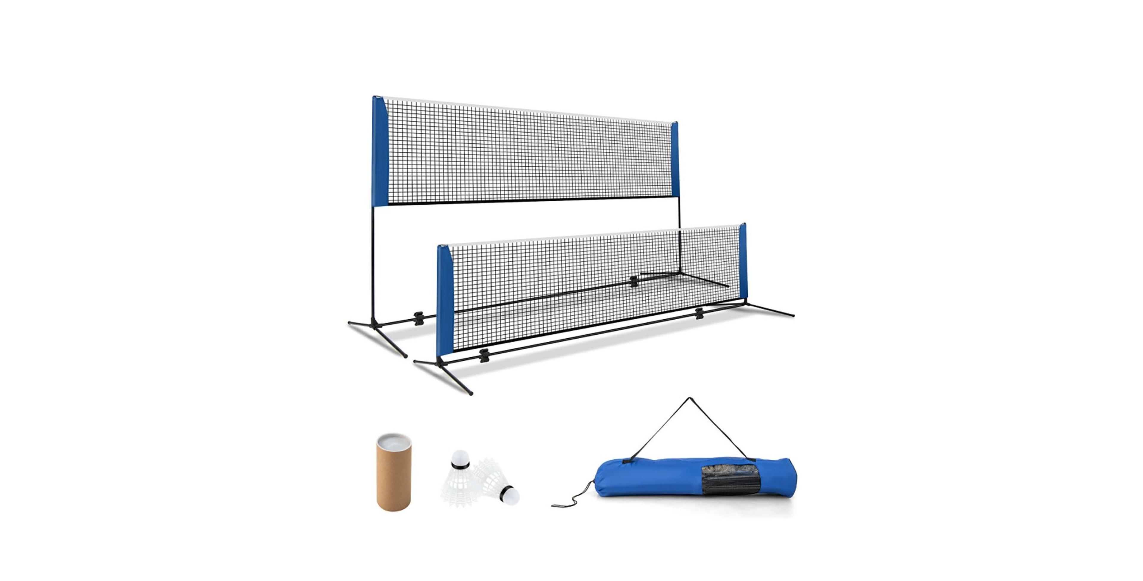 Sevorley 10/14 Feet Adjustable Badminton Net Stand with Portable Carry Bag