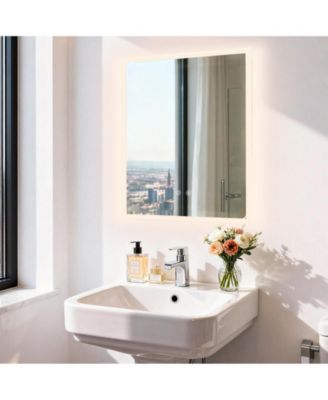 20" x 24" Rectangular Wall Mirror Anti-Fog Led Mirror Stepless Dimmable Lighted Bathroom Mirror