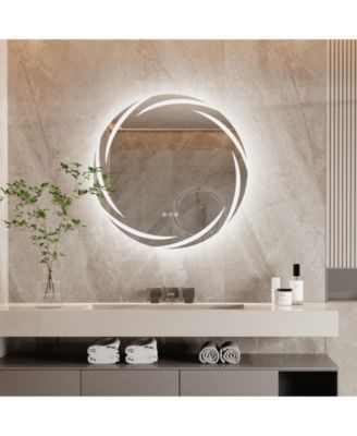 24" Circle Wall Mounted Vanity Mirror with Smart Anti Fog