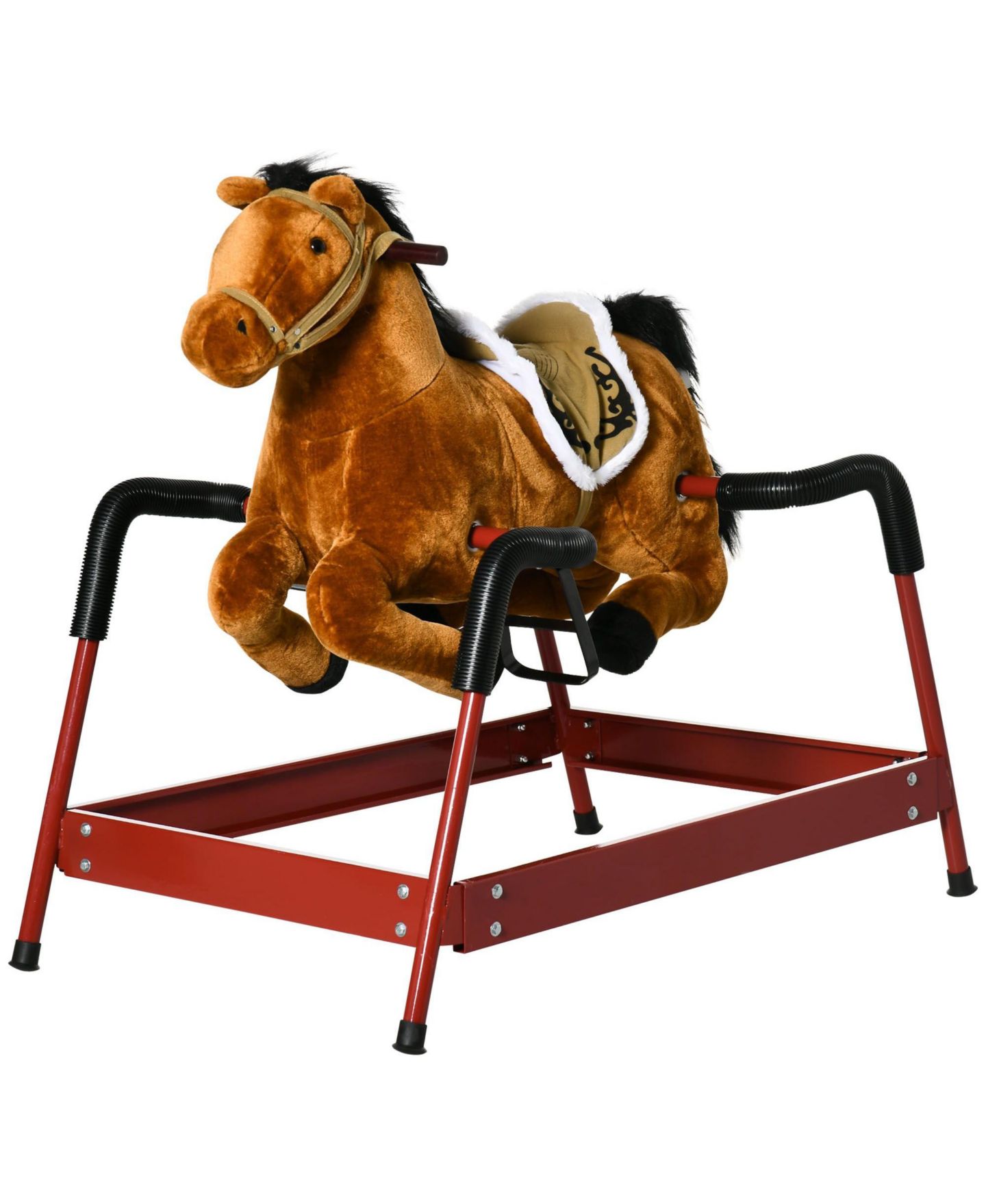 Детская игрушка SEVORLEY Rocking Ride-On Toy with Animal Sounds, Ages 5-12, цвет: Коричневый — фото 3