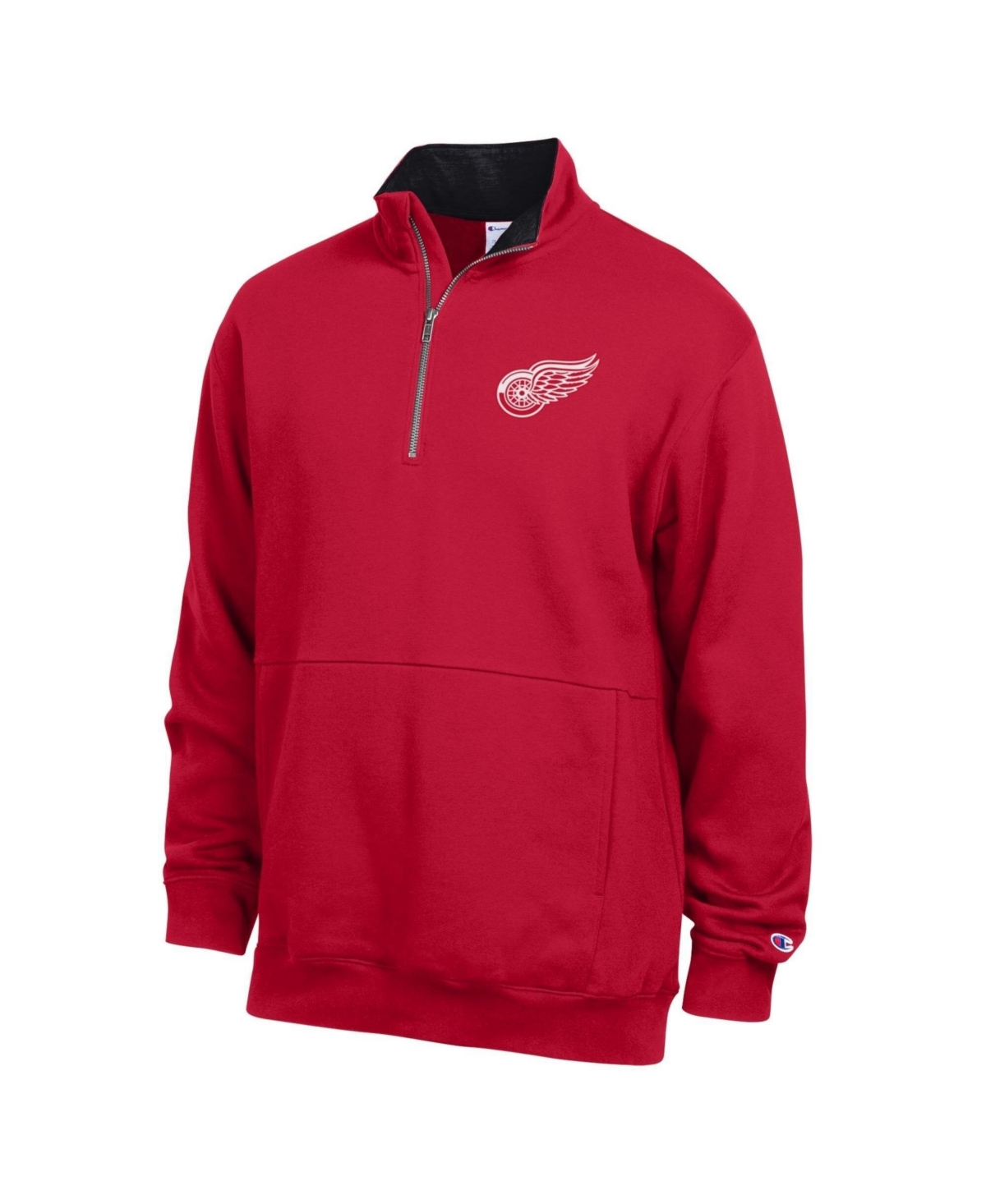 Champion Men's Detroit Red Wings Scar Quarter-Zip Fleece-Lining Pullover - Scarlet