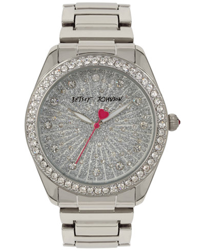 Betsey Johnson Women's Silver-Tone Bracelet Watch 40mm BJ00190-79