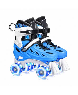 Adjustable Size Adult Teens Roller Skates With Reinforced Frame Smooth Quiet Glide Safe Triple Closure
