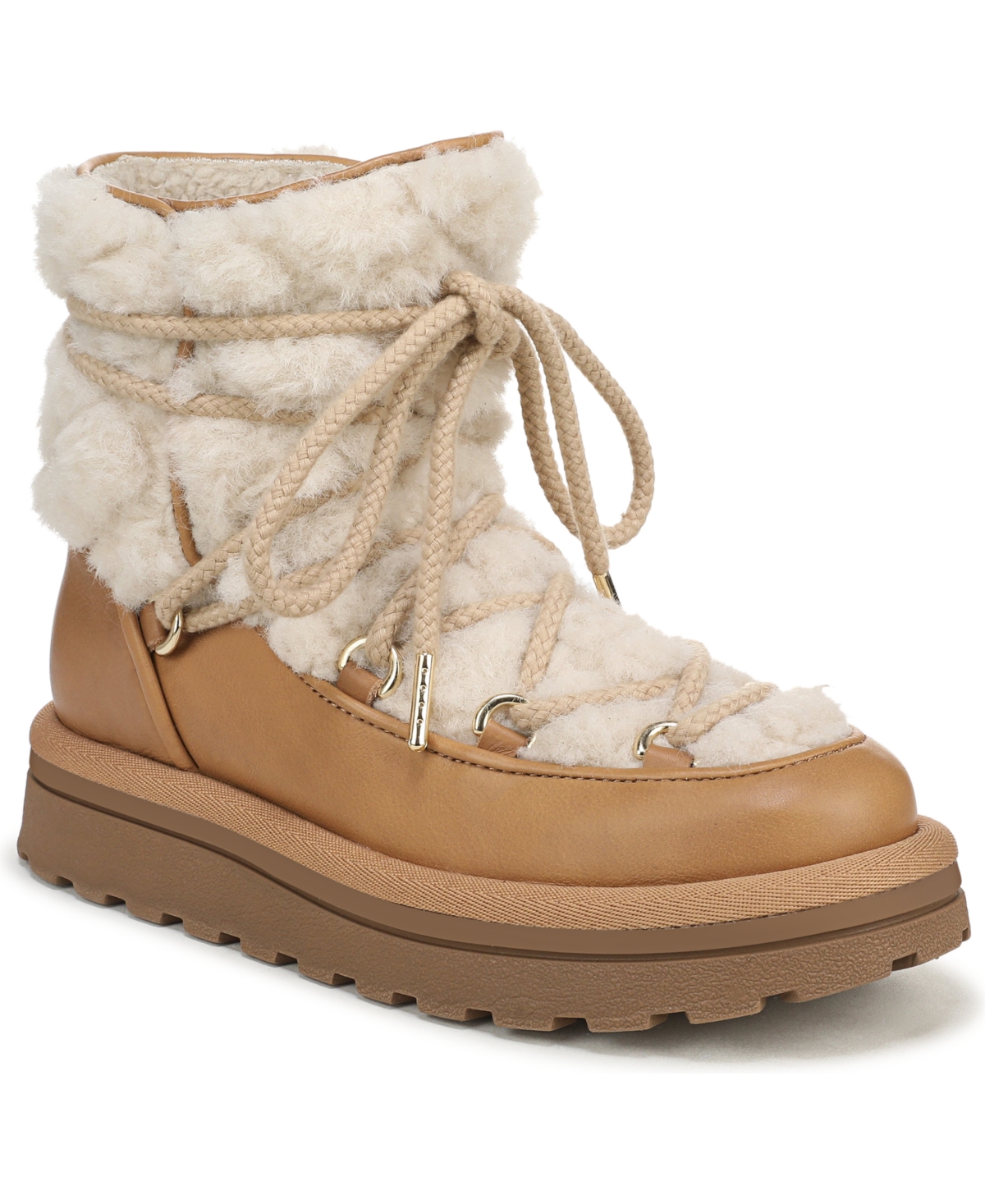 Sam Edelman Women's Ovie Lace-Up Faux Fur Boots