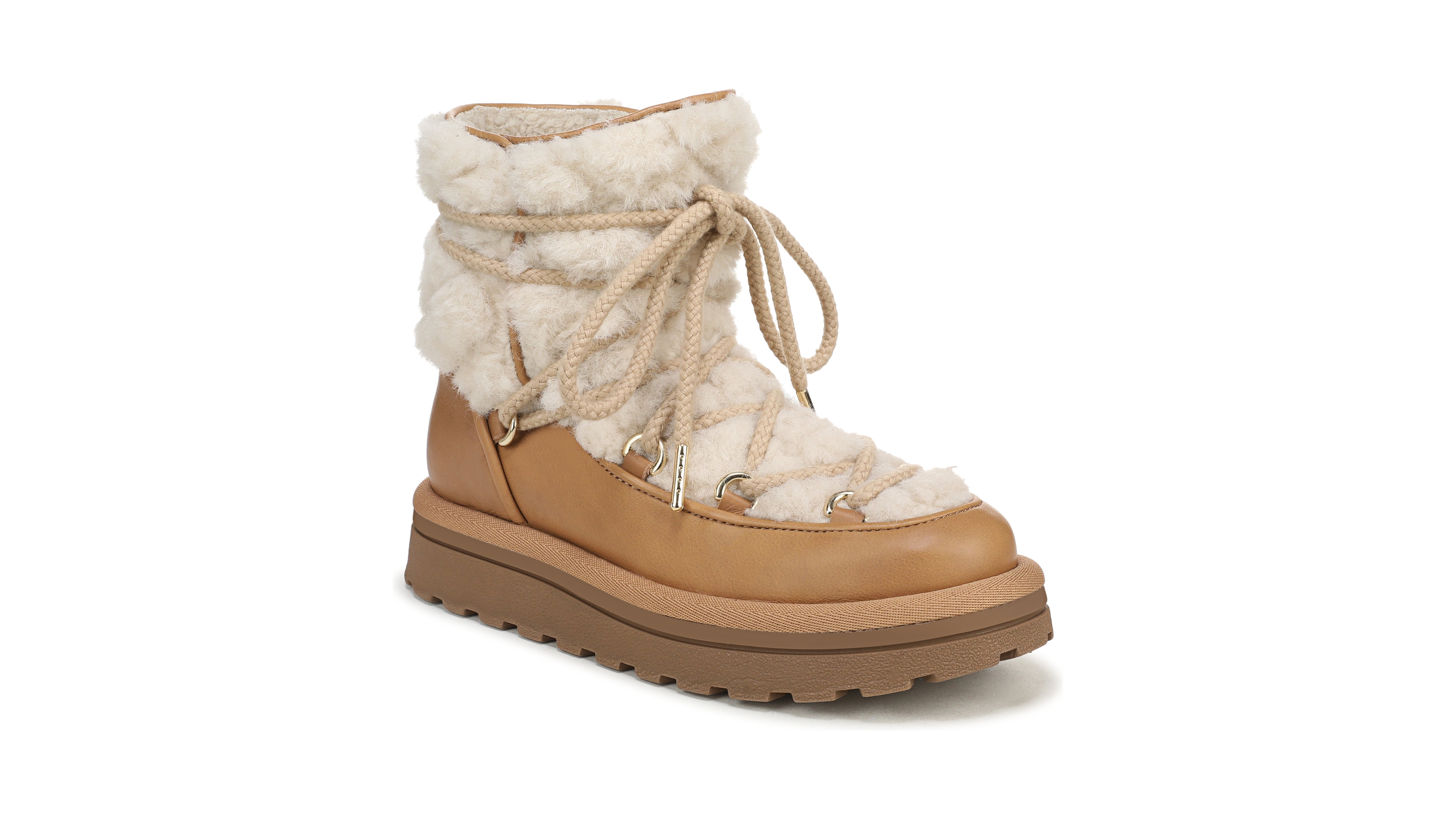 Sam Edelman Women's Ovie Lace-Up Faux Fur Boots