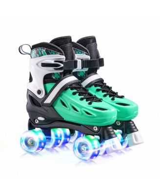 Adjustable Size Adult Teens Roller Skates With Reinforced Frame Smooth Quiet Glide Safe Triple Closure