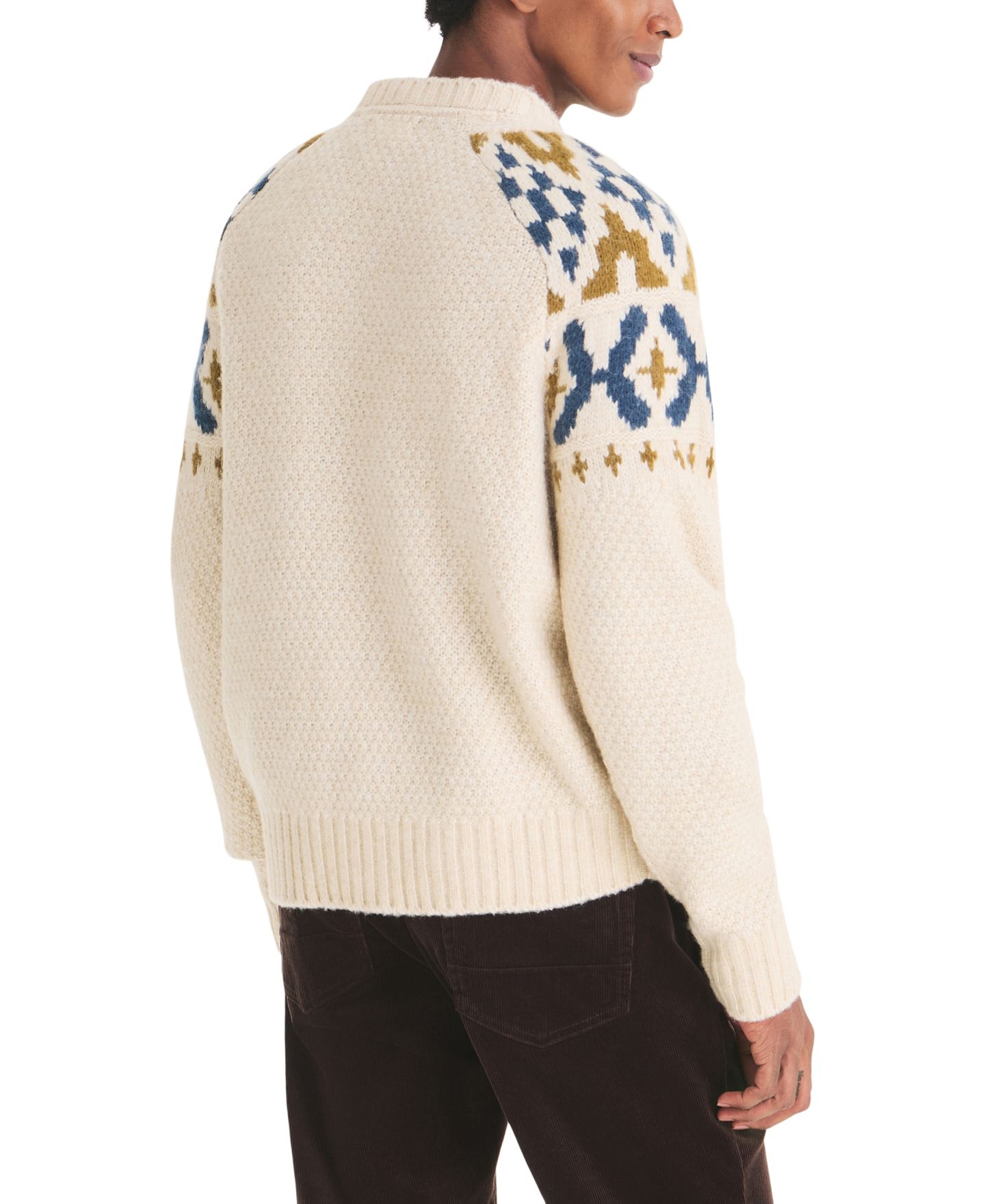 Мужской свитер Nautica Fair Isle Raglan Crewneck, цвет: Натуральный — фото 4