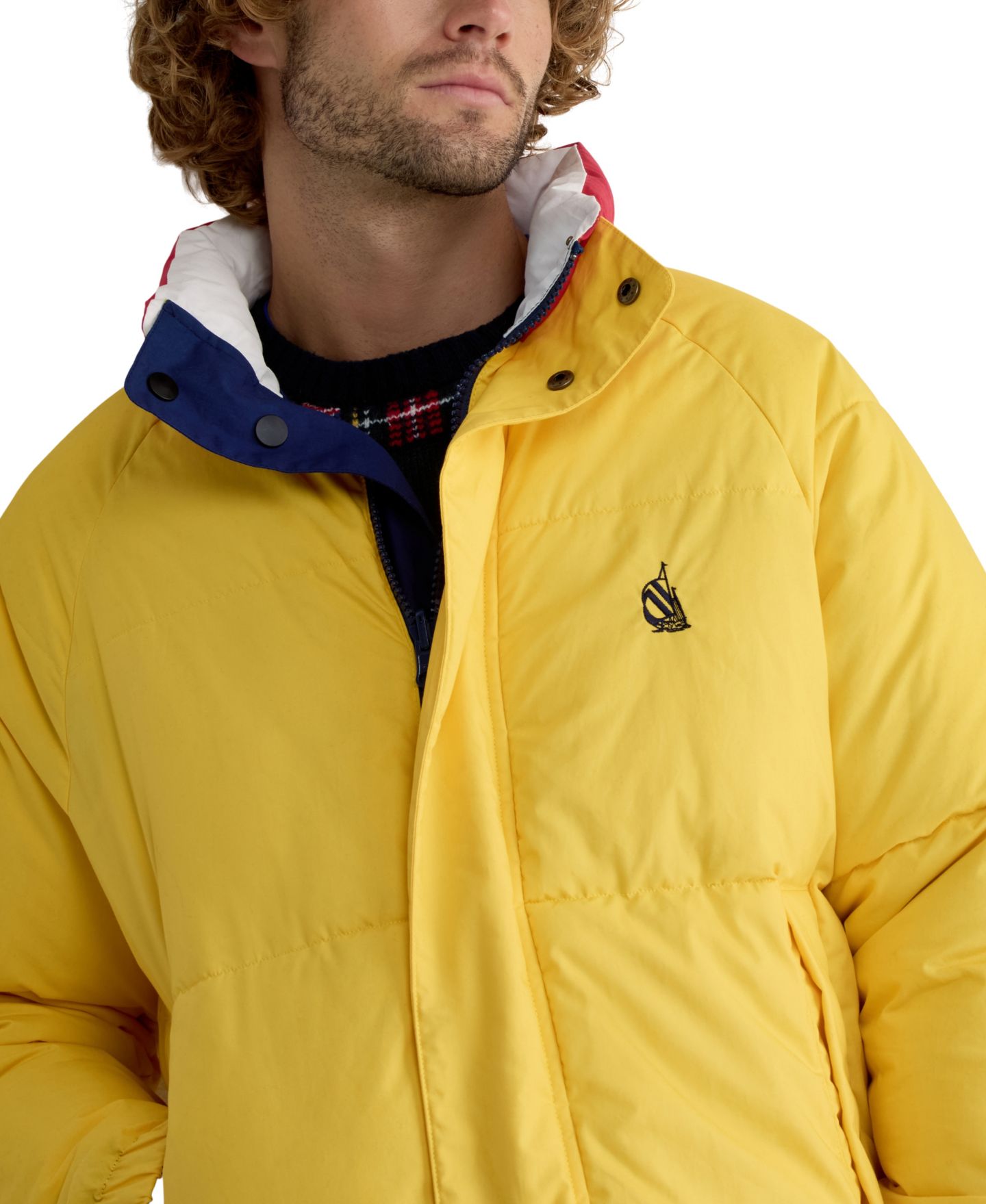 Мужская куртка Nautica Reversible Mock Neck Puffer, цвет: Тёмно-синий — фото 4
