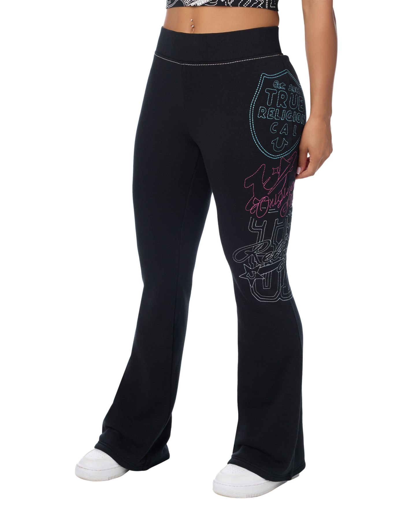 Женские брюки True Religion Heritage Graphic Bootcut, цвет: Угольно-чёрный — фото 2