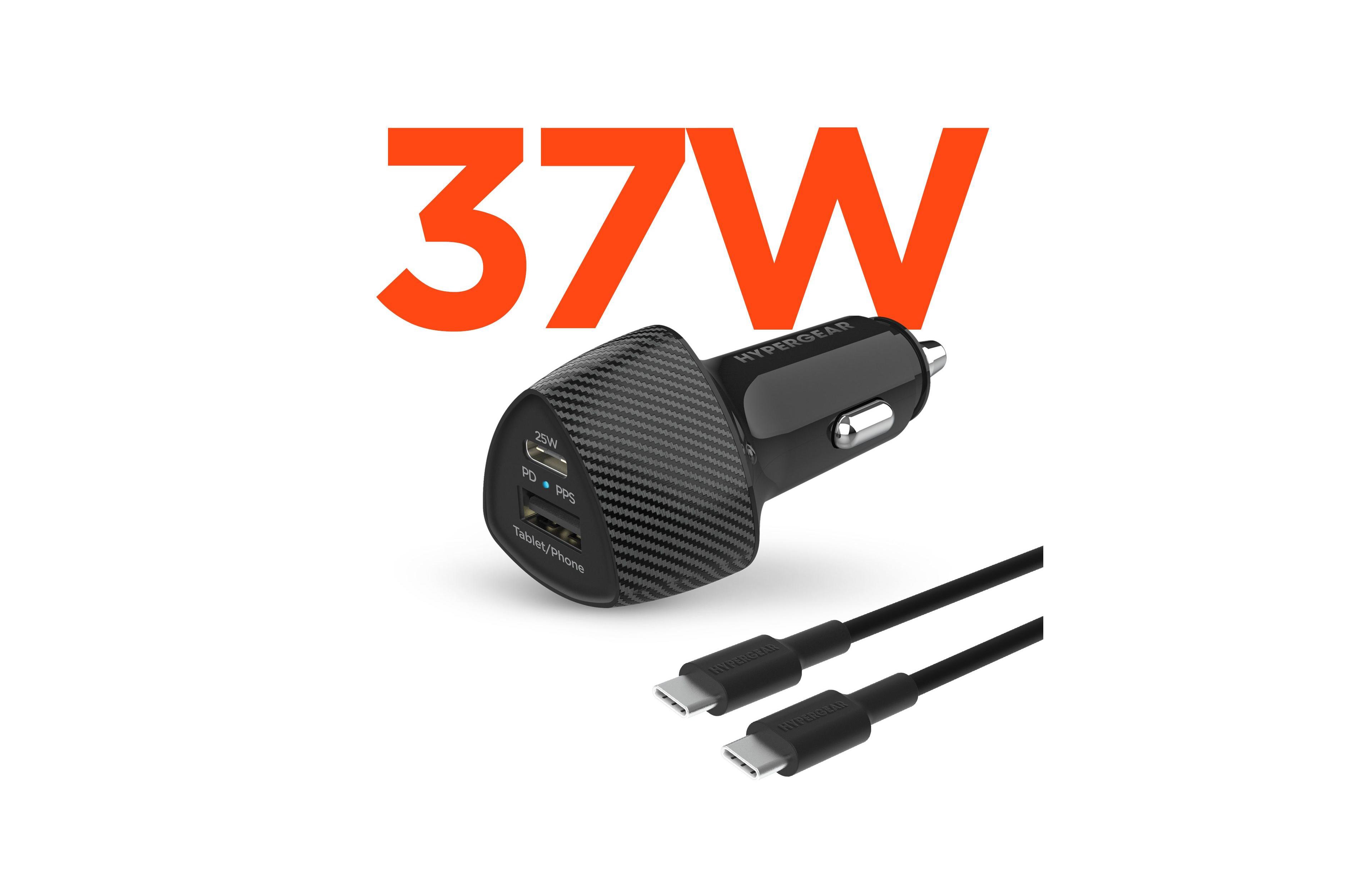 HyperGear SpeedBoost Dual-Output Fast 25W Usb-c Power Delivery with Pps Car Charger for Android, iPhone & iPad