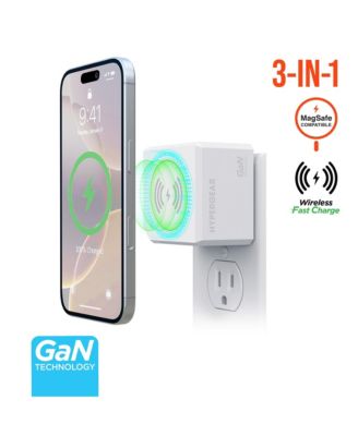 MaxCharge 3-in-1 Magnetic Wireless Fast Charger, Compatible with MagSafe-enabled Devices