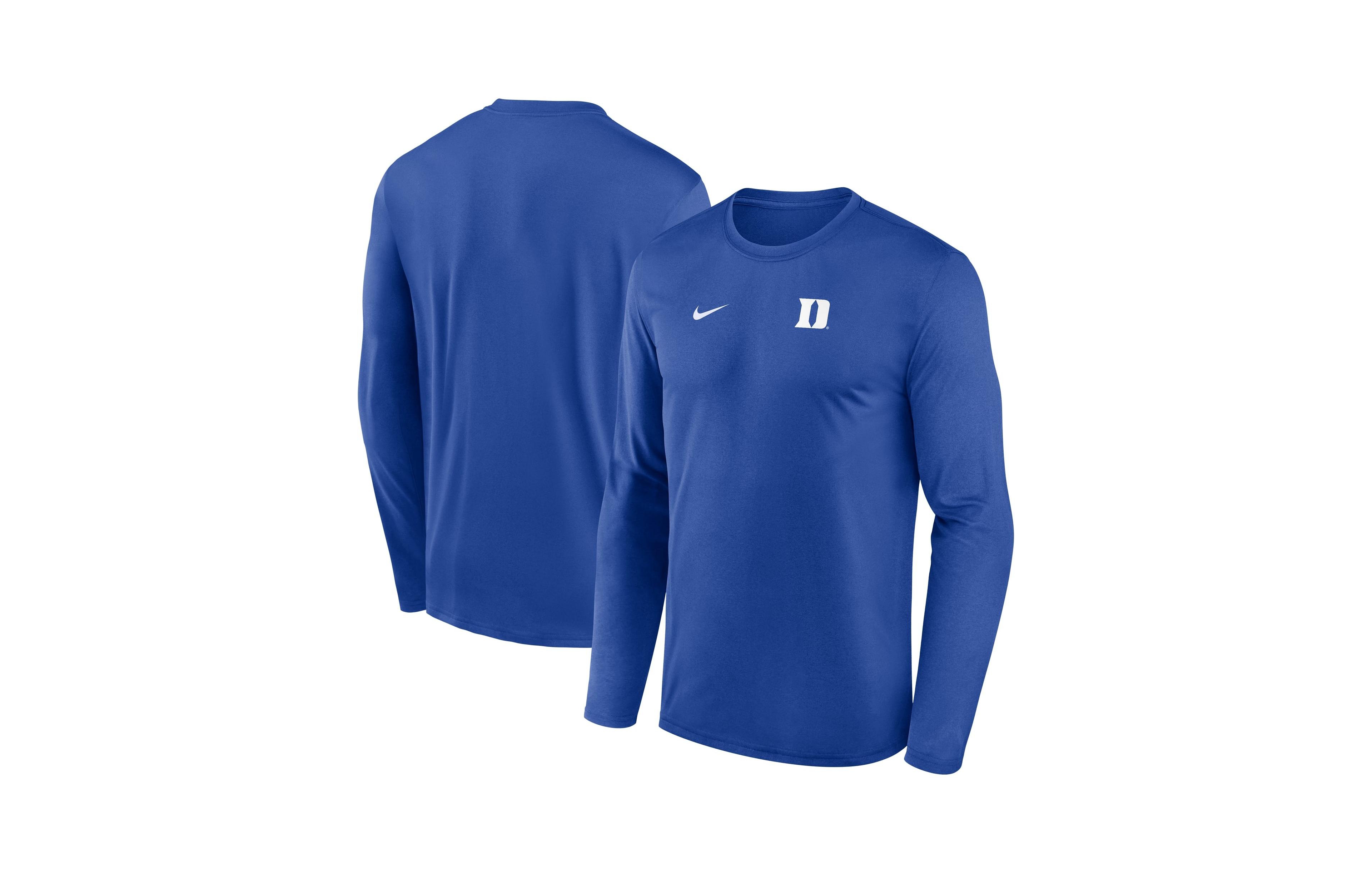 Nike Men's Royal Duke Blue Devils 2026 Sideline Small Logo Legend Dri-fit Long Sleeve T-Shirt