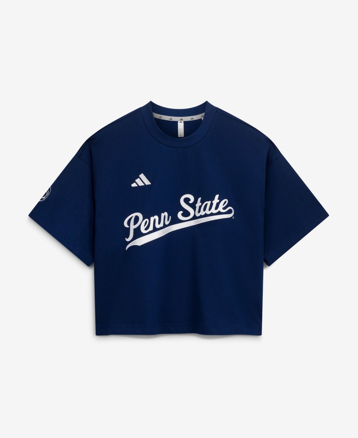 Женское джерси adidas Women's Navy Penn State Nittany Lions Cropped Baseball Fashion Jersey — фото 1
