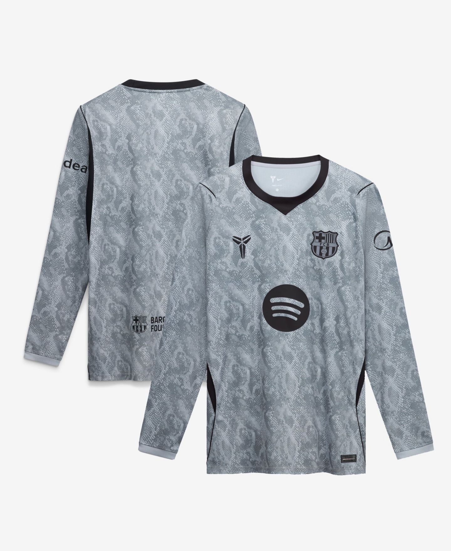 Детский топ Nike Gray Barcelona 2026/27 Away Stadium Replica Long Sleeve Goalkeeper Jersey — фото 1