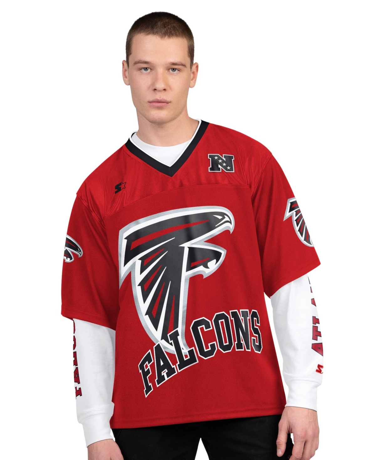 Starter Men's Red/White Atlanta Falcons Short Sleeve Long Sleeve T-Shirt Combo Pack - Red
