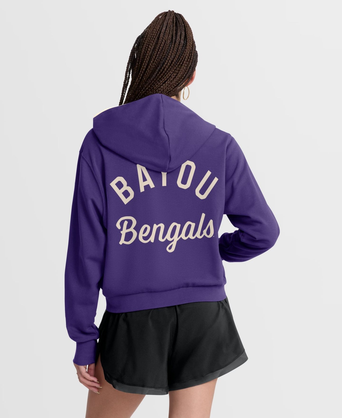 Женское худи Nike Purple LSU Tigers Mantra Cropped Full-Zip — фото 2