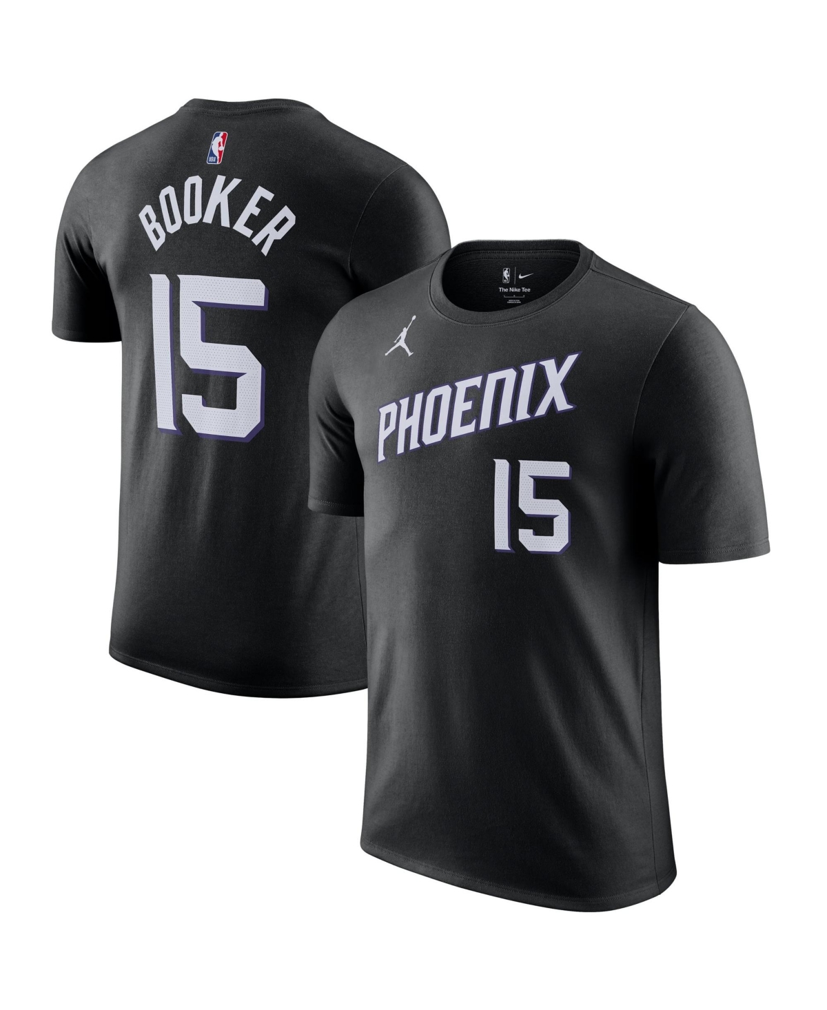 Jordan Men's Devin Booker Black Phoenix Suns Name & Number T-Shirt - Statement Edition