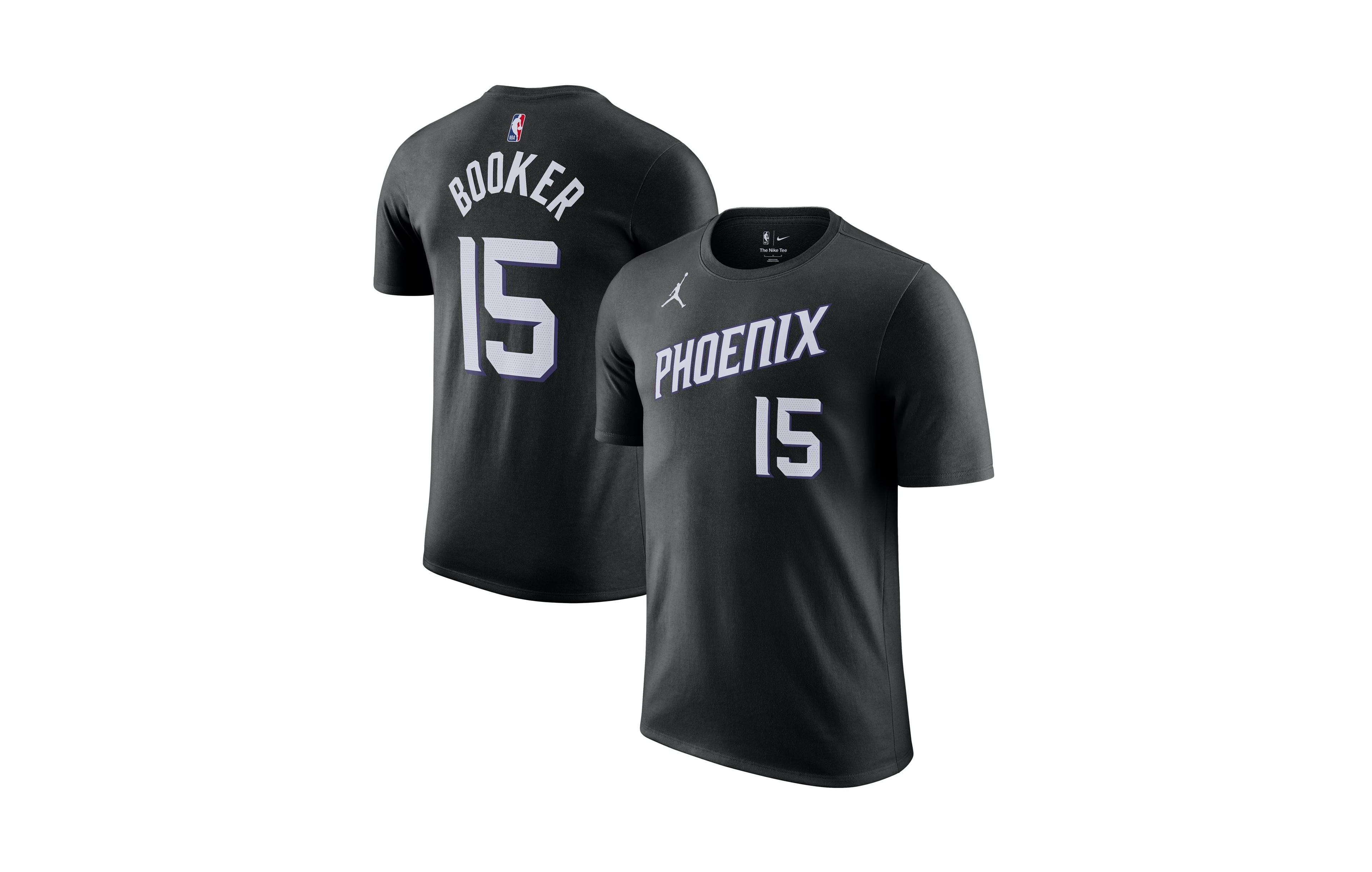 Jordan Men's Devin Booker Black Phoenix Suns Name & Number T-Shirt - Statement Edition