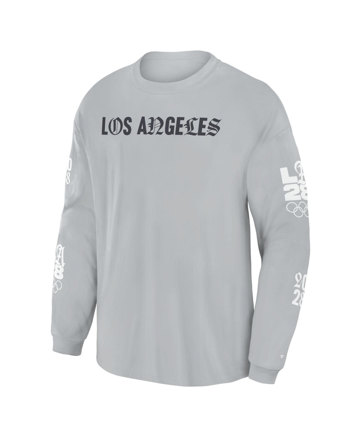 Мужская футболка Fanatics Gray LA28 Summer Olympics Oversized Type Play Long Sleeve — фото 4
