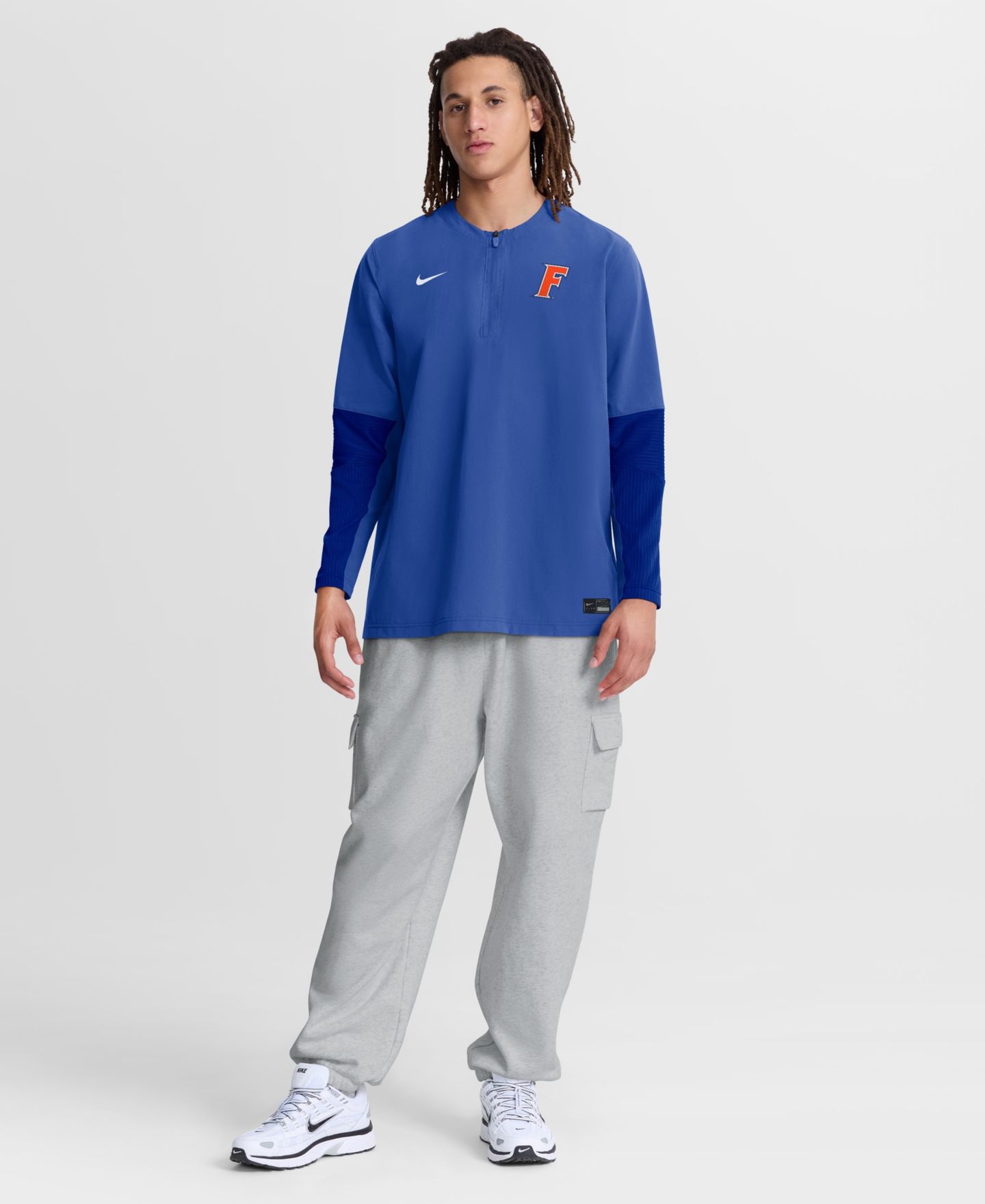 Nike Men's Royal Florida Gators Dugout Dri-FIT Quarter-Zip Long Sleeve Windshirt — фото 3