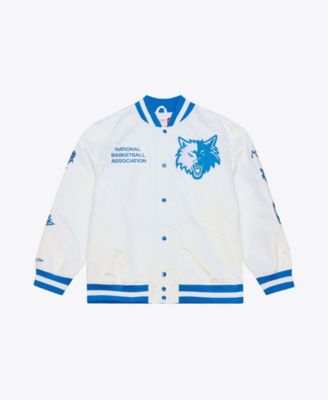 Men's  White Minnesota Timberwolves Arctic Lightweight Full-Snap Satin Jacket