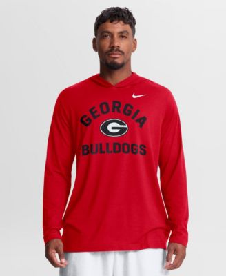 Men's Red Georgia Bulldogs Primetime Arch Tri-Blend Dri-FIT Long Sleeve Hooded T-Shirt