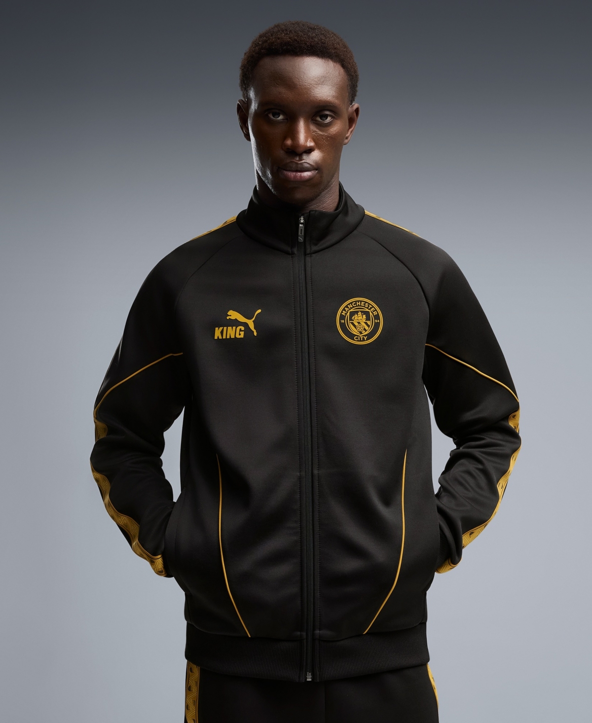 Puma Men's Black Manchester City King Anthem dryCELL Full-Zip Jacket - Black