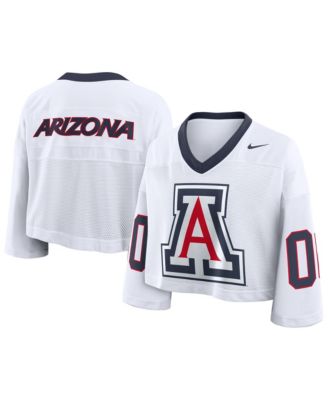 Women's White Arizona Wildcats Oversized Logo Cropped Fashion Jersey