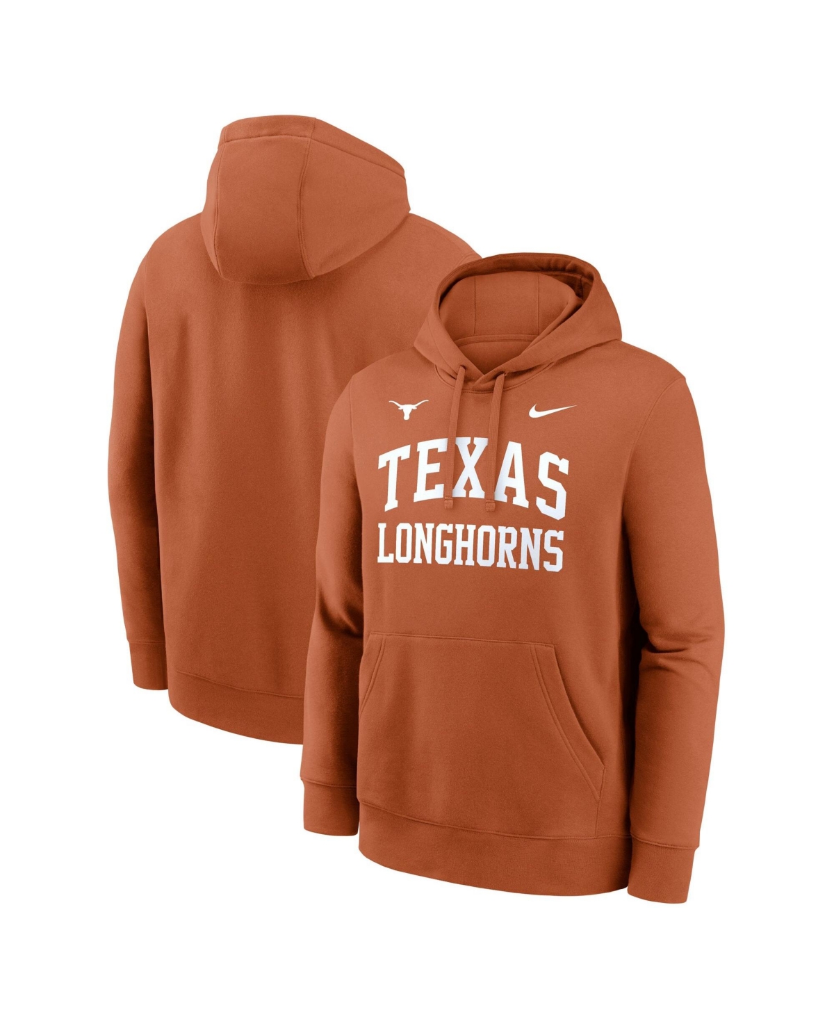 Nike Men's Texas Orange Longhorns Primetime Arched Club Fleece Pullover Hoodie