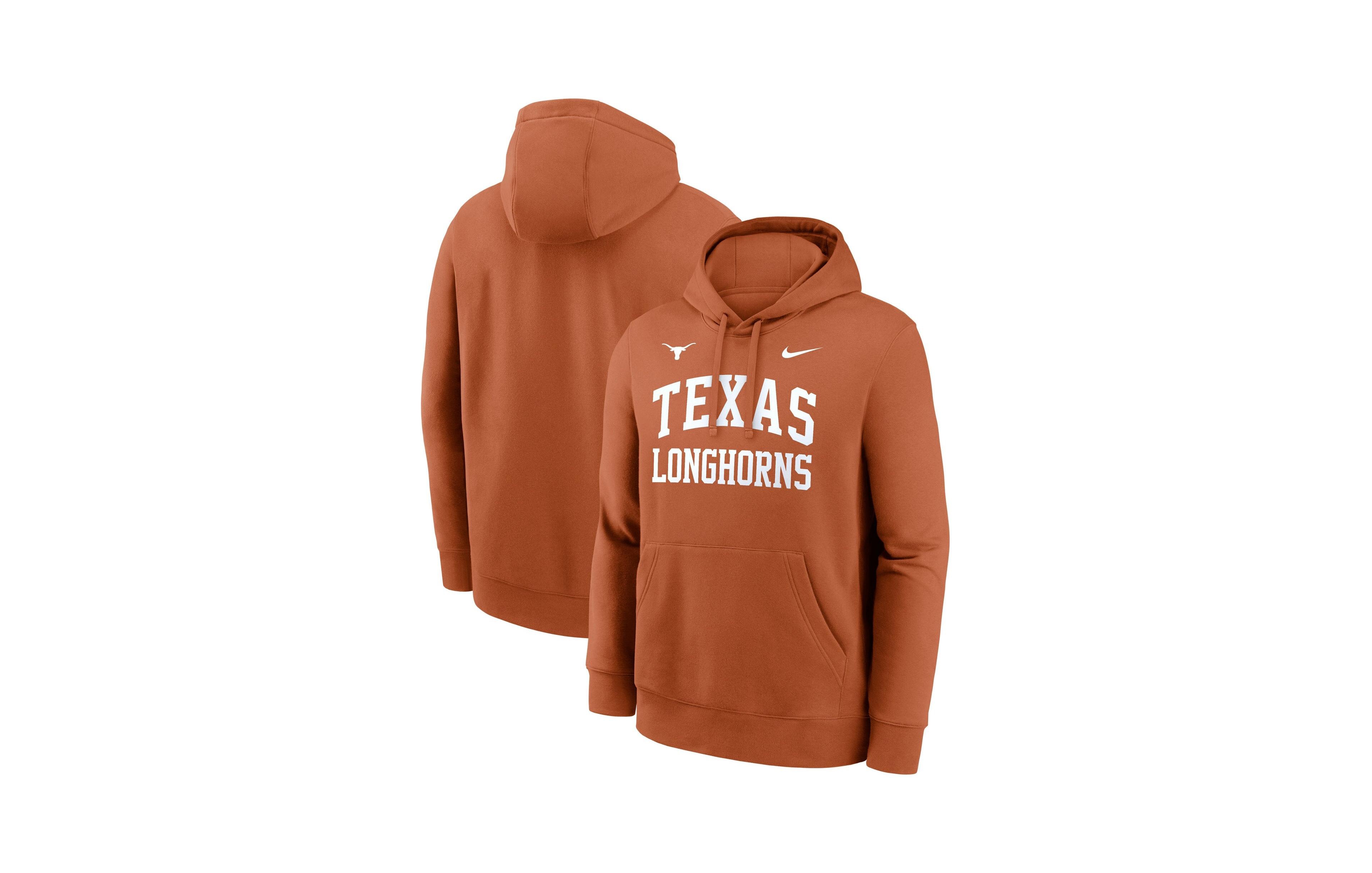 Nike Men's Texas Orange Longhorns Primetime Arched Club Fleece Pullover Hoodie