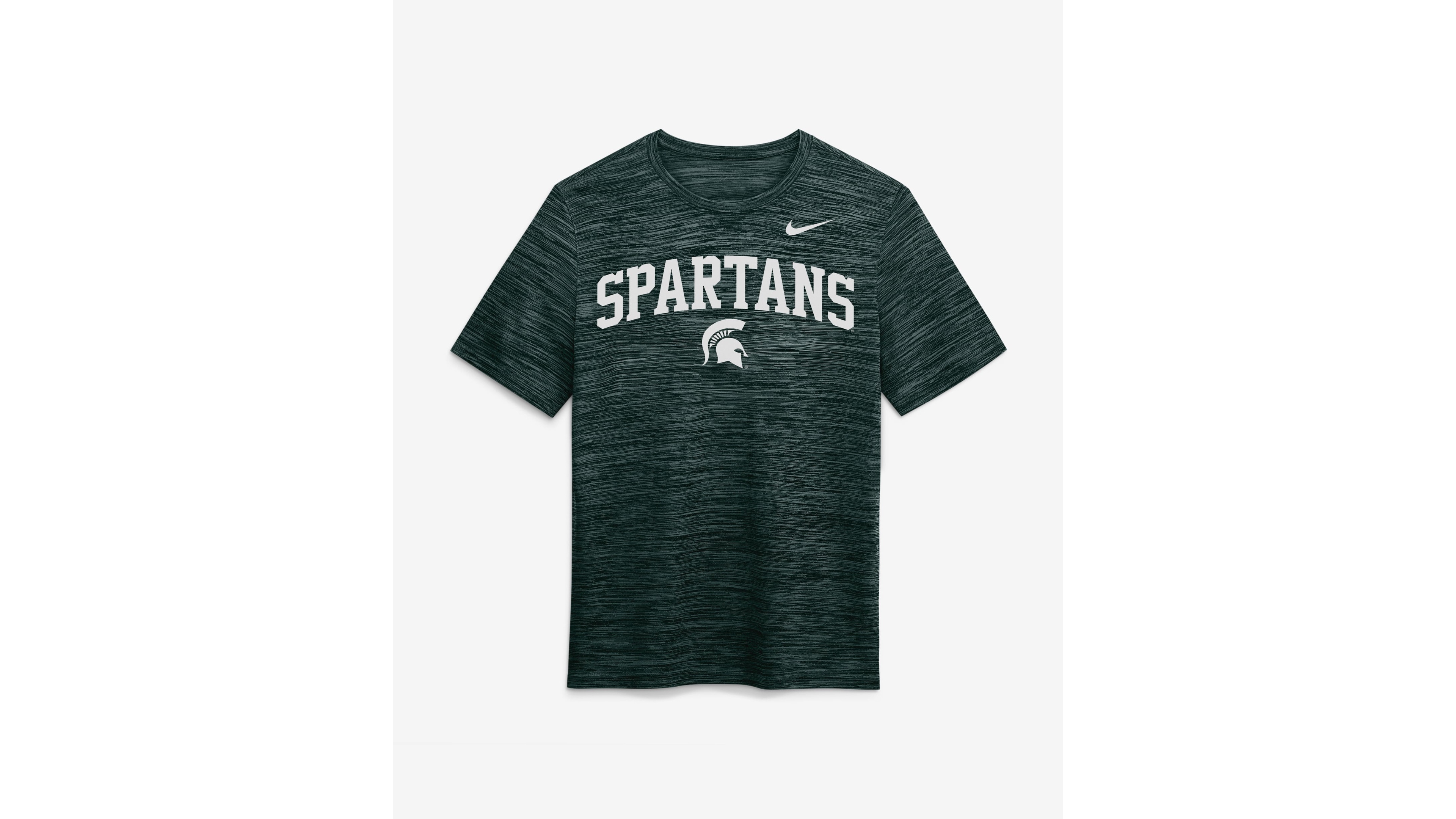 Nike Men's Green Michigan State Spartans Primetime Arch Logo Velocity Dri-fit T-Shirt