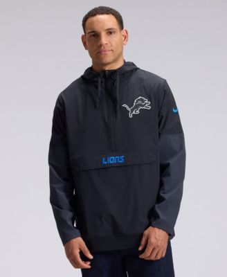 Men's  Black Detroit Lions 2026 Rivalries Collection Sideline Anorak Half-Zip Jacket