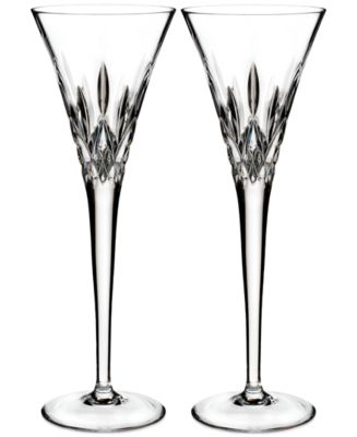 Lismore Pops Clear Toasting Flute Pair