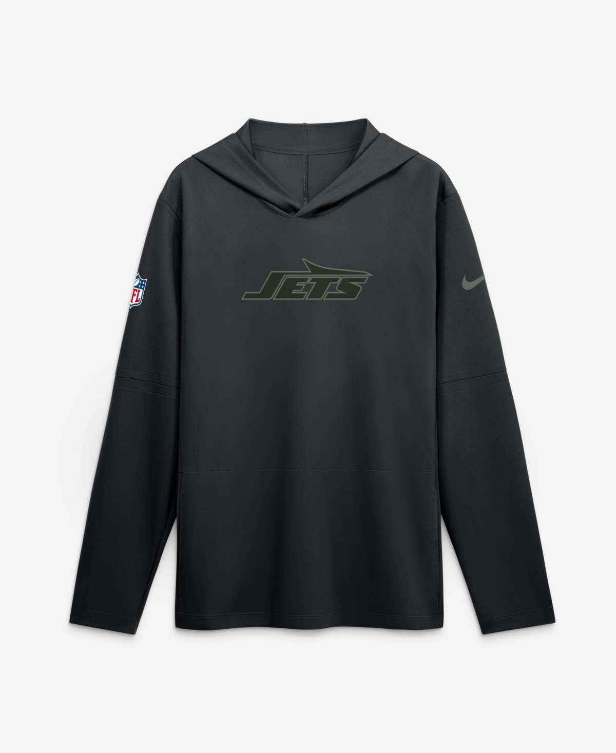 Nike Men's Black New York Jets Rivalries Collection Sideline Lightweight Hooded Long Sleeve Sweatshirt