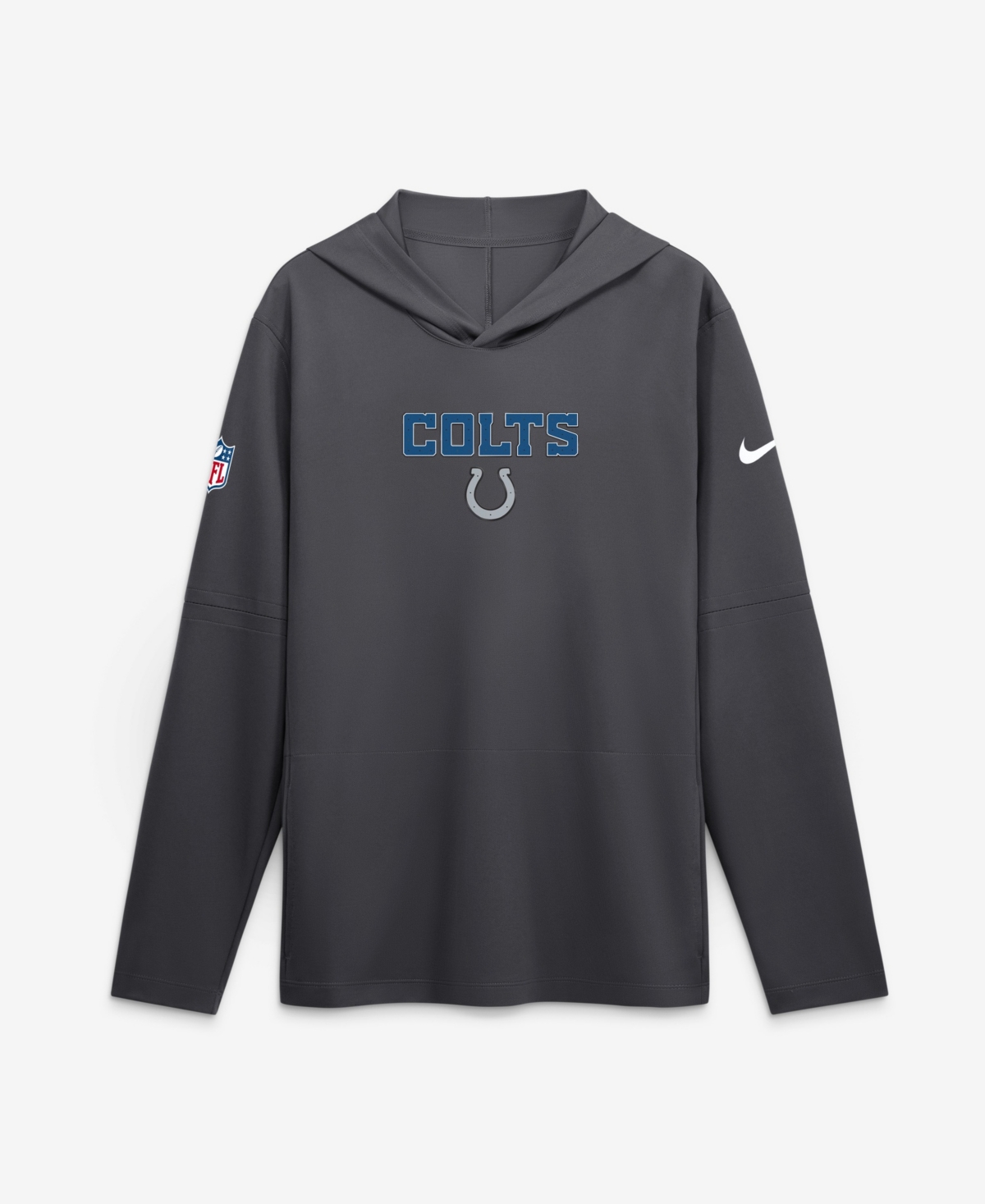 Nike Men's Anthracite Indianapolis Colts 2026 Rivalries Collection Sideline Lightweight Hooded Long Sleeve Sweatshirt