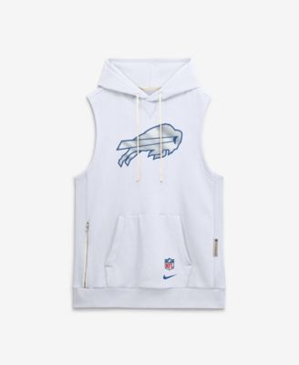 Men's  White Buffalo Bills Rivalries Collection Sideline Sleeveless Fleece Hoodie