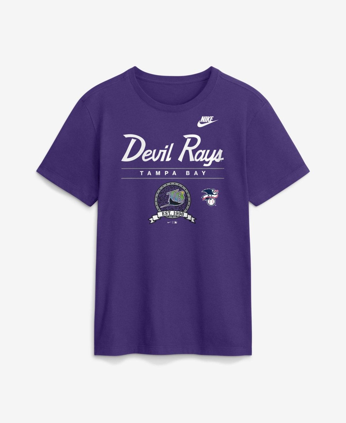 Nike Men's Purple Tampa Bay Rays Cooperstown Graphic T-Shirt - Purple