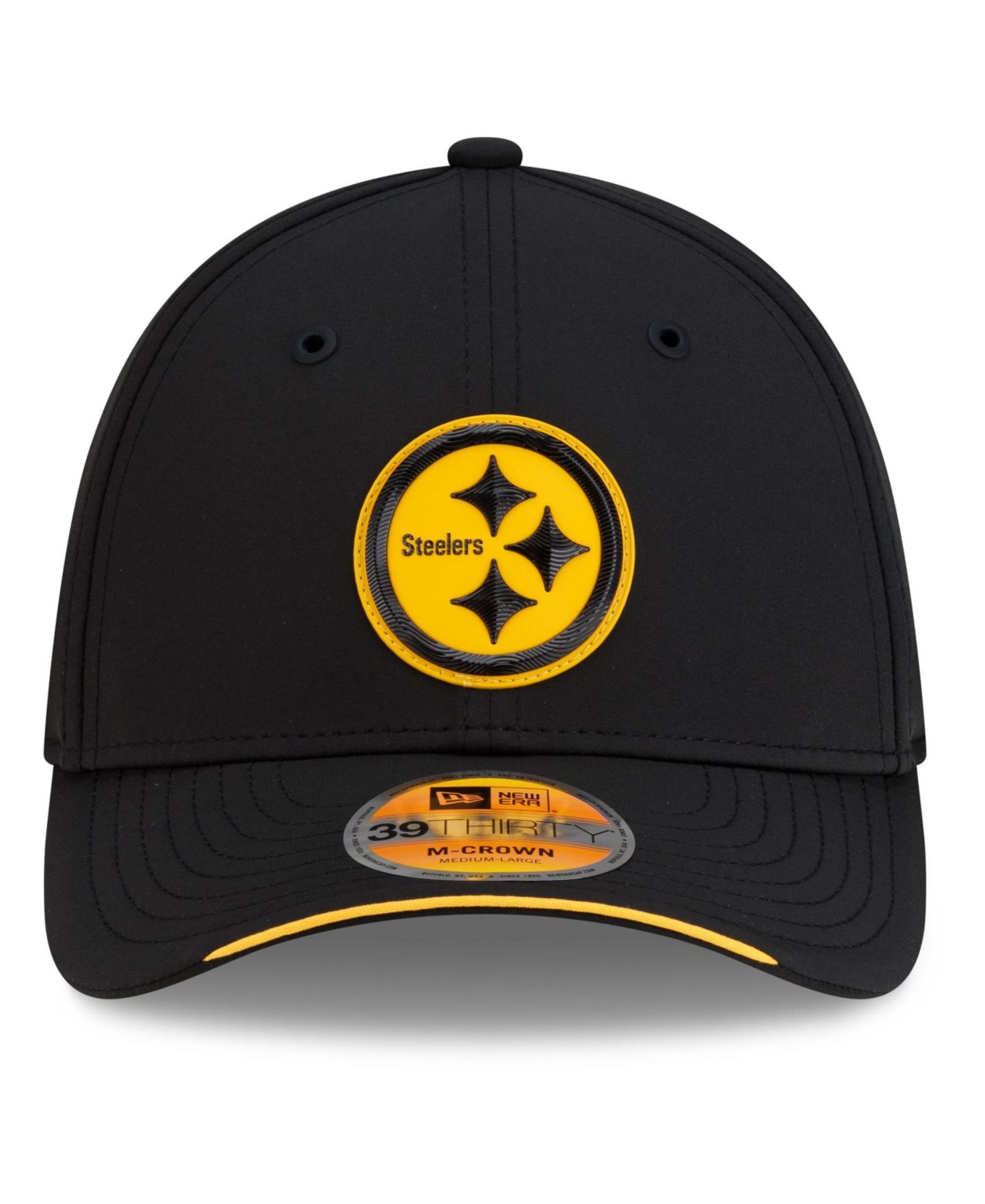Мужская кепка New Era Pittsburgh Steelers 2026 Sideline 39THIRTY M-Crown Flex, Black — фото 2