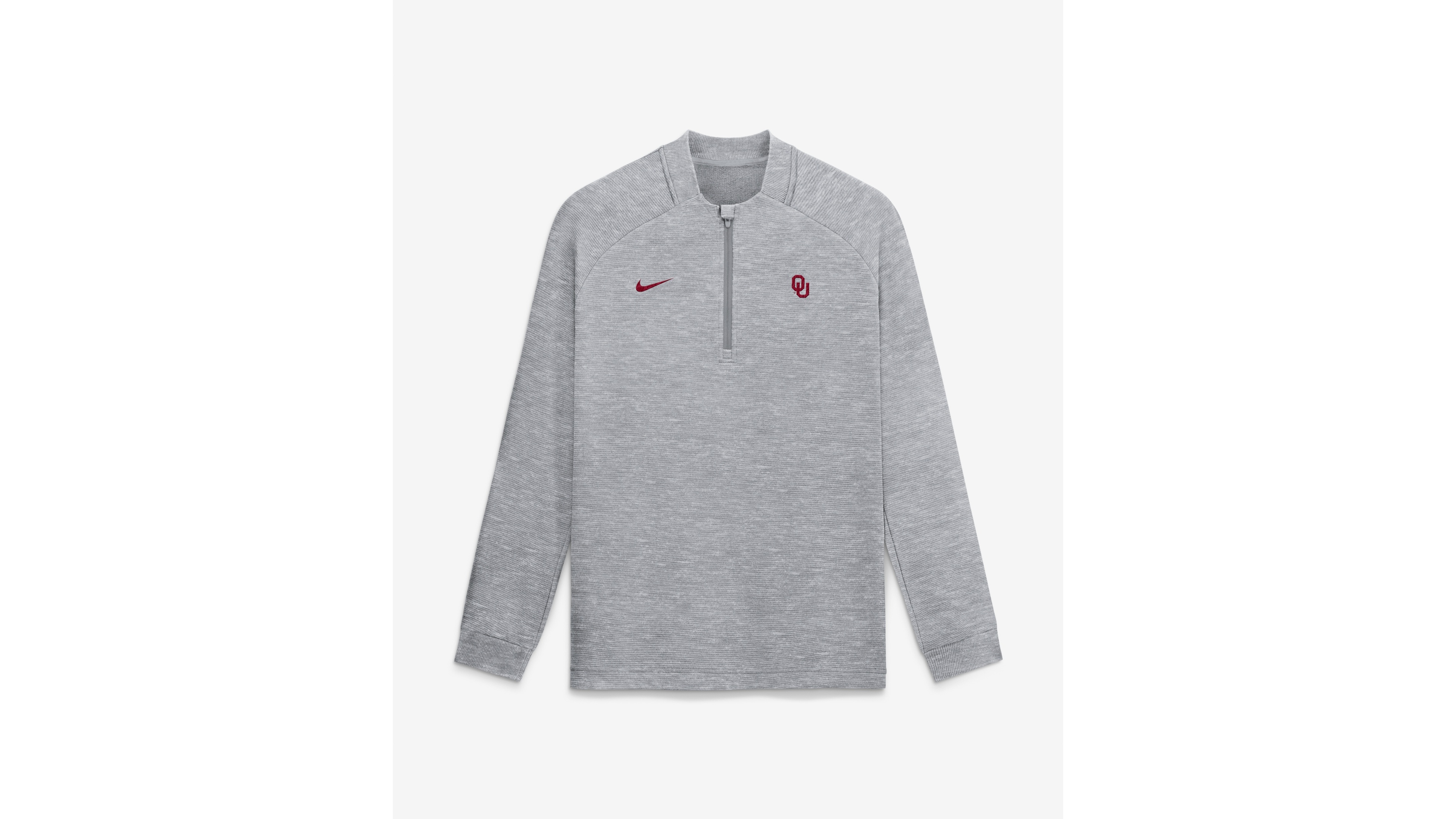 Nike Men's Gray Oklahoma Sooners Par Raglan Tri-Blend Therma-fit Half-Zip Pullover