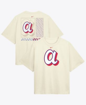 Women's  Cream Atlanta Braves Premium Essentials Relaxed Boxy T-Shirt
