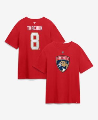 Men's Brady Tkachuk Red Florida Panthers Authentic Stack Name & Number T-Shirt