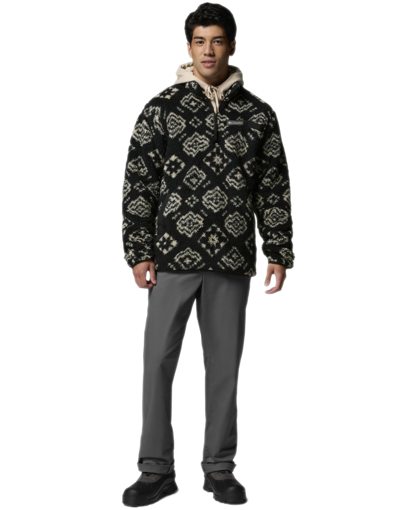 Мужская куртка Columbia Rugged Ridge High Pile Half Zip, цвет: Чёрный — фото 4