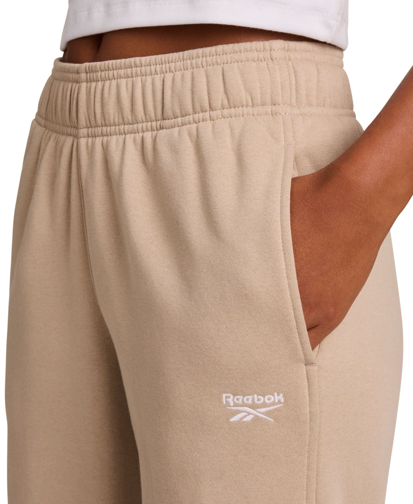 Женские брюки Reebok Loose-Fit Sweatpants, цвет: Бежевый — фото 5