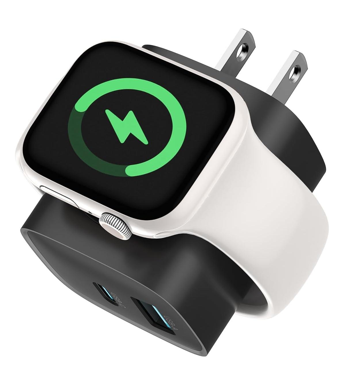 Tessan 3-in-1 Apple Watch Charging Block Wireless 20W Usb-c Wall Charger for Apple Watch, iPhone, AirPods and Usb Devices