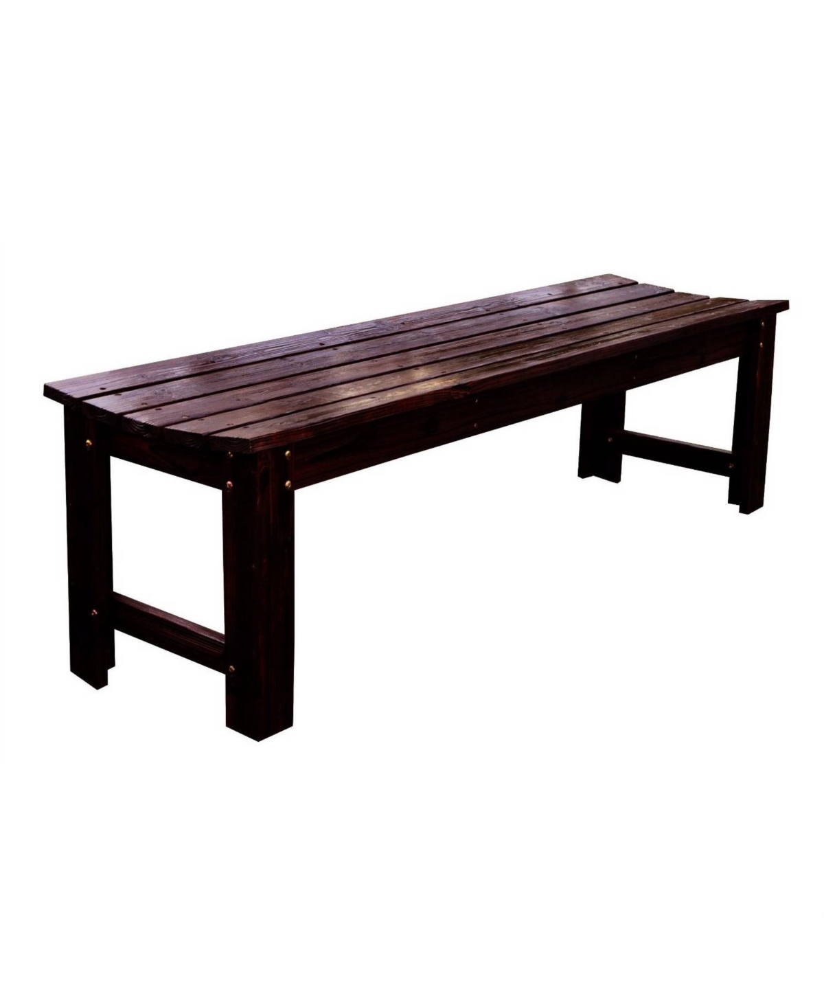 Slickblue Outdoor Cedar Wood Patio Bench with Backless Design for Garden - Burn Brown