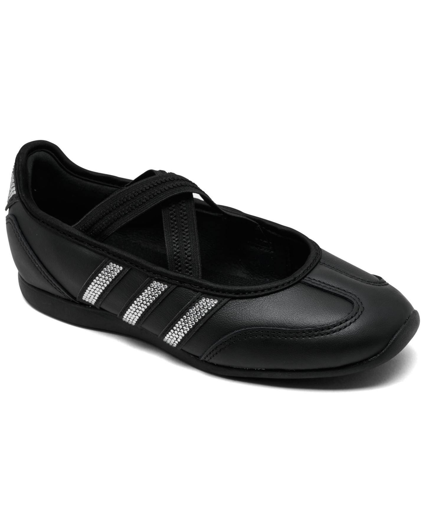 Детские кроссовки adidas Barreda Mary Jane Classic со стразами, для девочки, цвет: Чёрный / Белый — фото 1