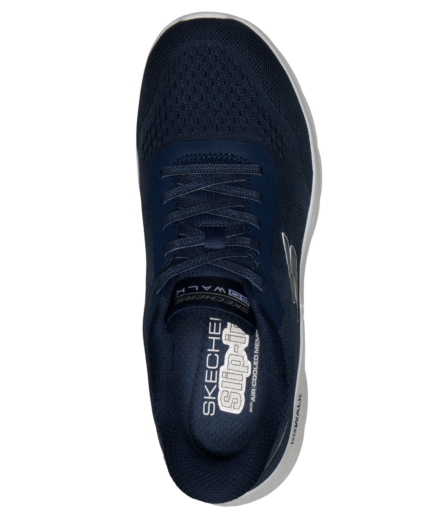 Женские кроссовки для ходьбы Skechers Slip-ins Go Walk Flex - Azriel, цвет: Тёмно-синий / Белый — фото 5