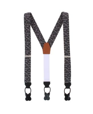 Halloween Silk-Blend Jack O'Lantern Smiley Button-End Suspenders