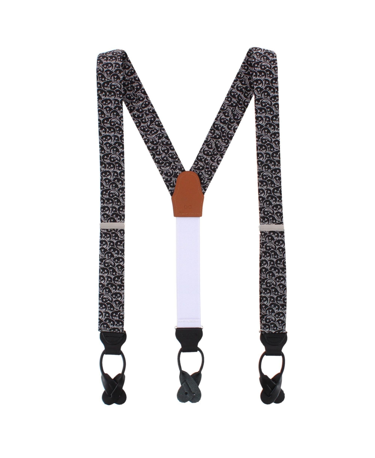Trafalgar Halloween Silk-Blend Jack O'Lantern Smiley Button-End Suspenders